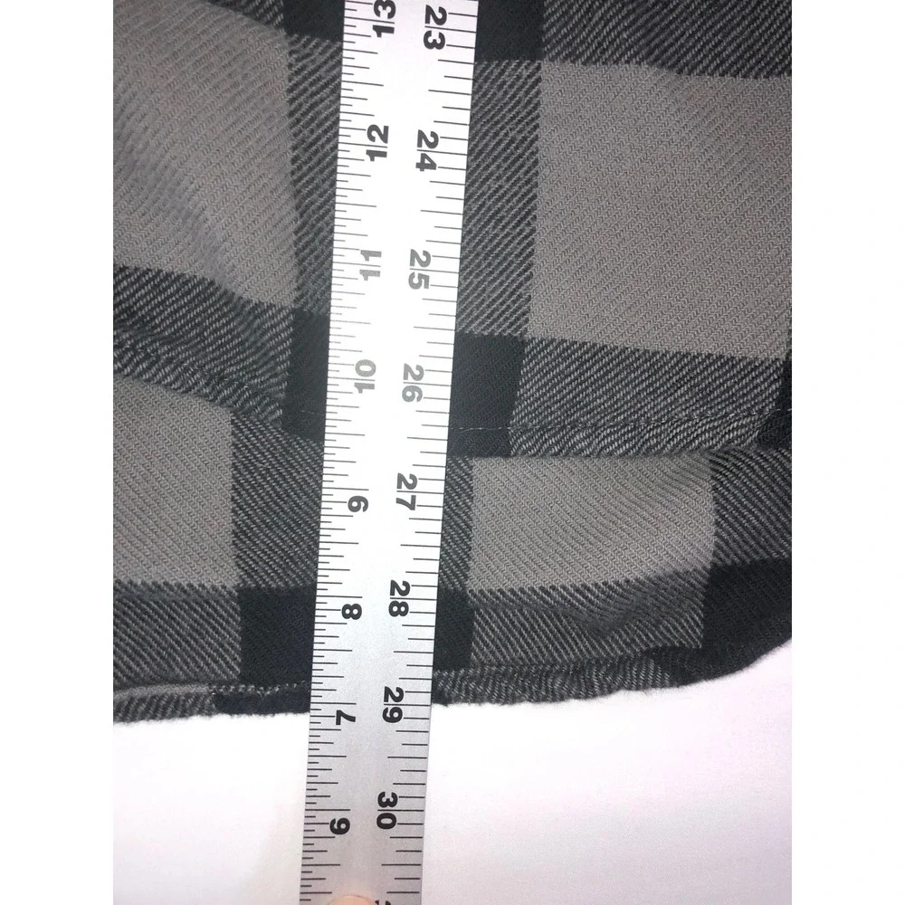 Levis Mens Buffalo Plaid Flannel Shirt Grey Black Long Sleeve Button Down Large